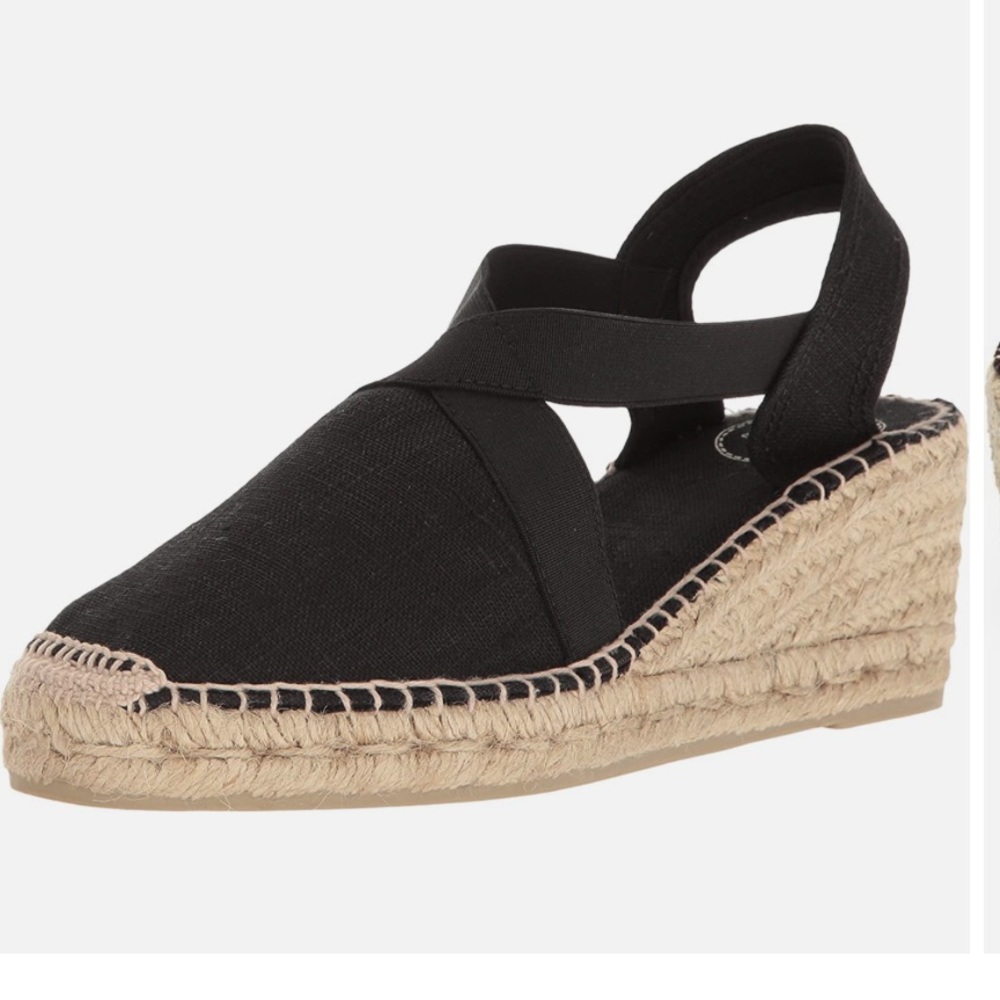 Toni Pons black sling back espadrilles size 36